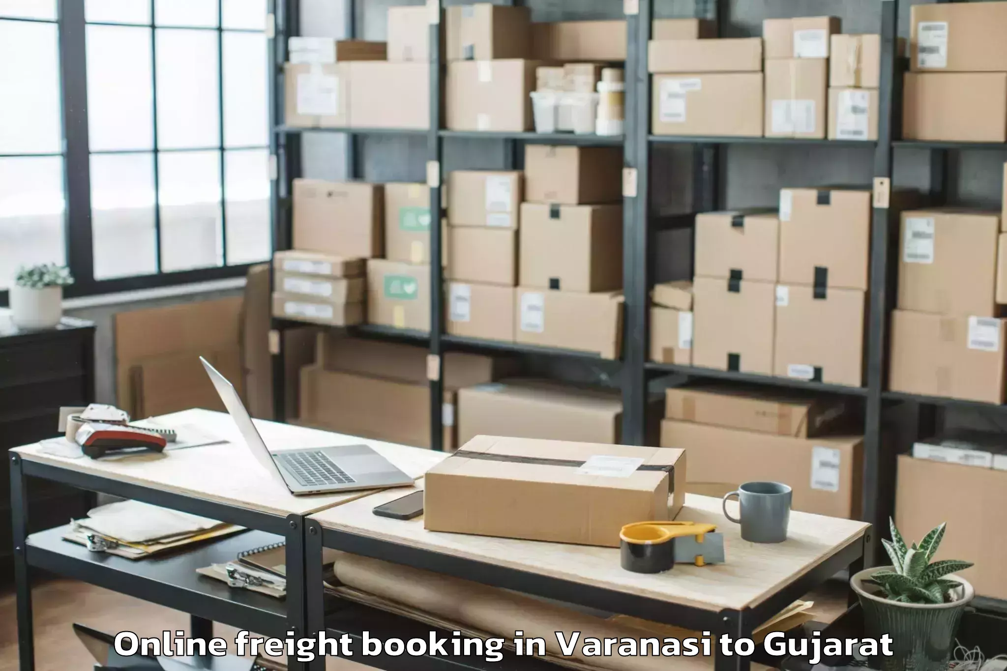 Top Varanasi to Sanand Online Freight Booking Available